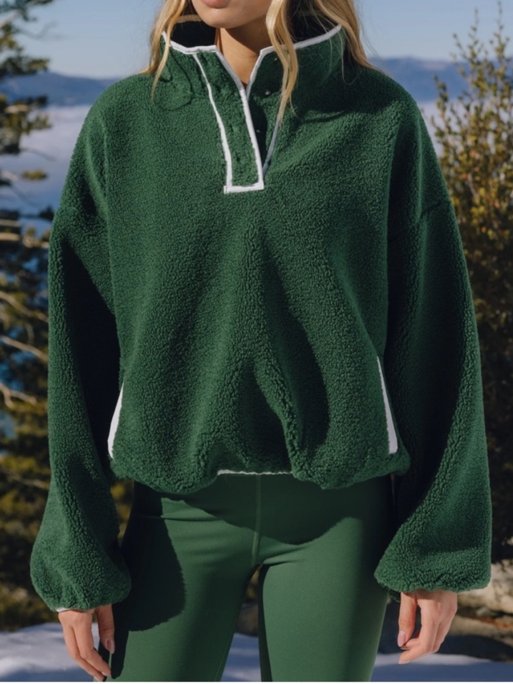 Daily Drill Forest Green Sherpa Pullover size M/L